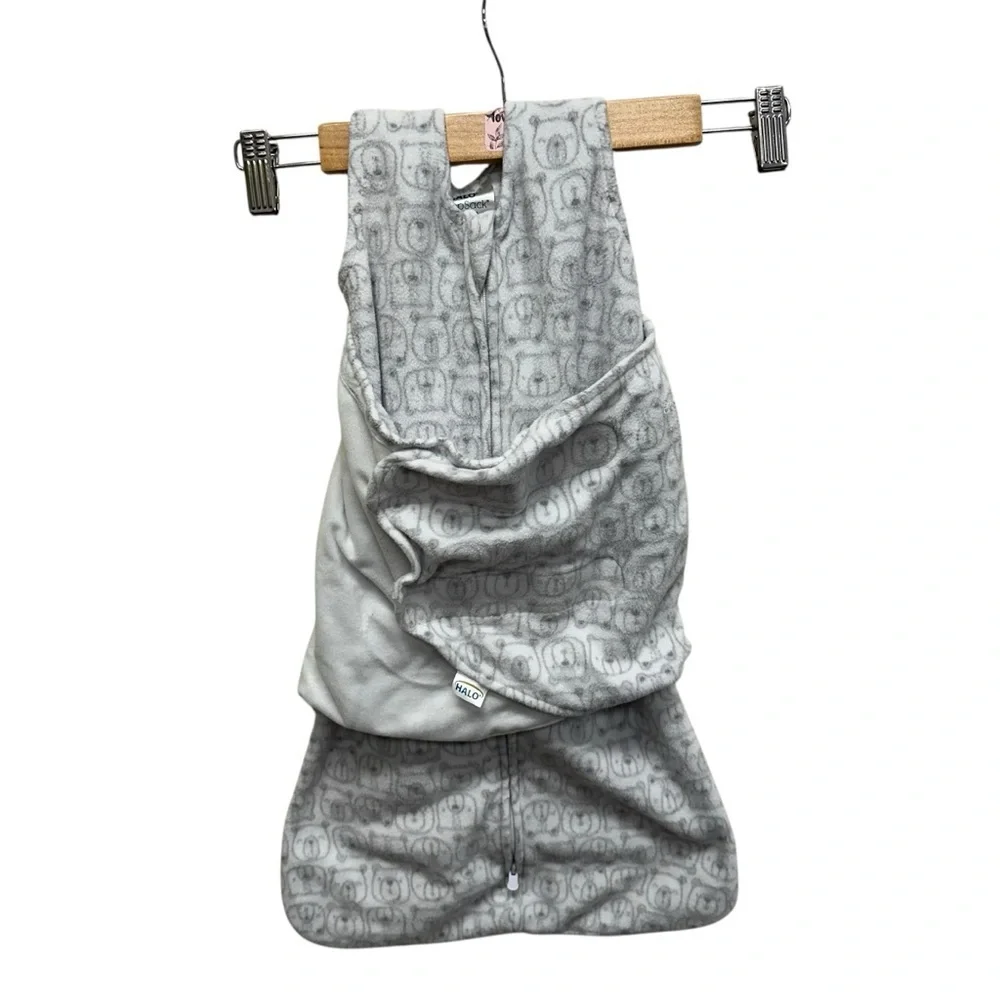 Halo sleepsack swaddle fleece bear print size 3-6 month